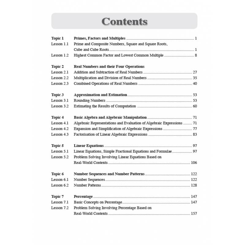 Secondary 1 Mathematics Topical Guide - Revised Edition