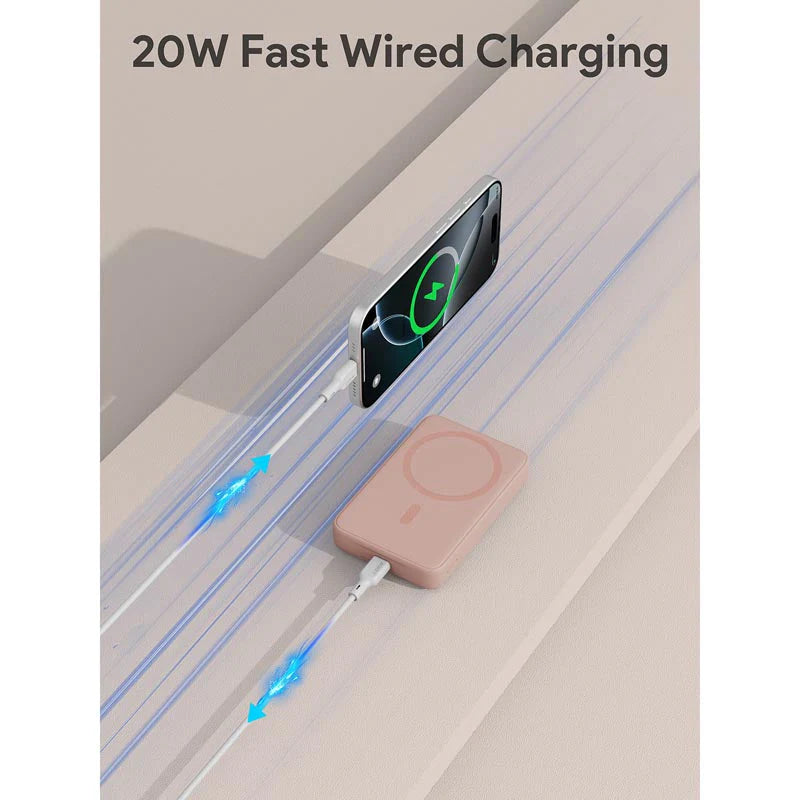Aukey PB-MS04 10000mAh 20W Magsafe Ultra Slim Powerbank - Pink