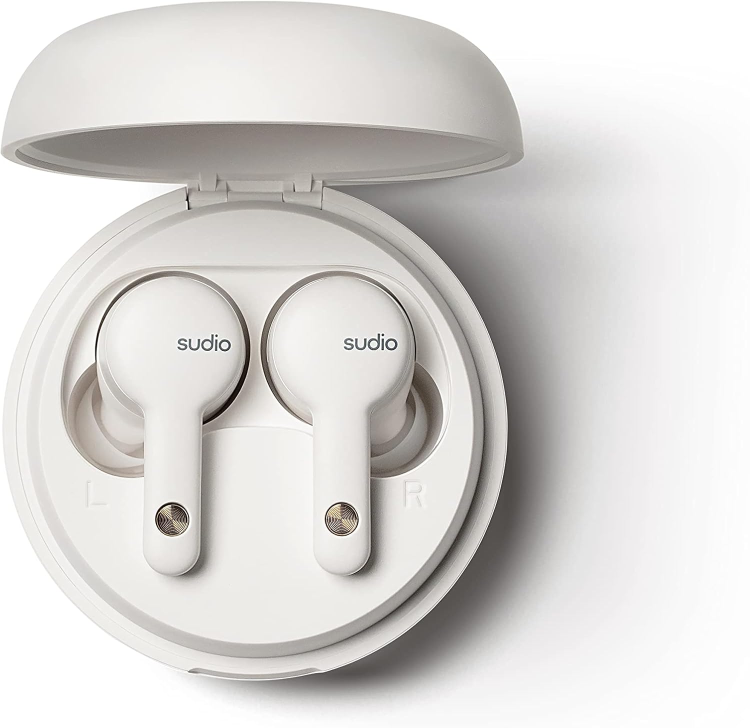 Sudio A2 True Wireless Earbuds with Charging Case, in-Ear Noise Cancelling Headphones with Microphone, Bluetooth 5.2, 30h Playtime, IPX4 Water Resistant (White)