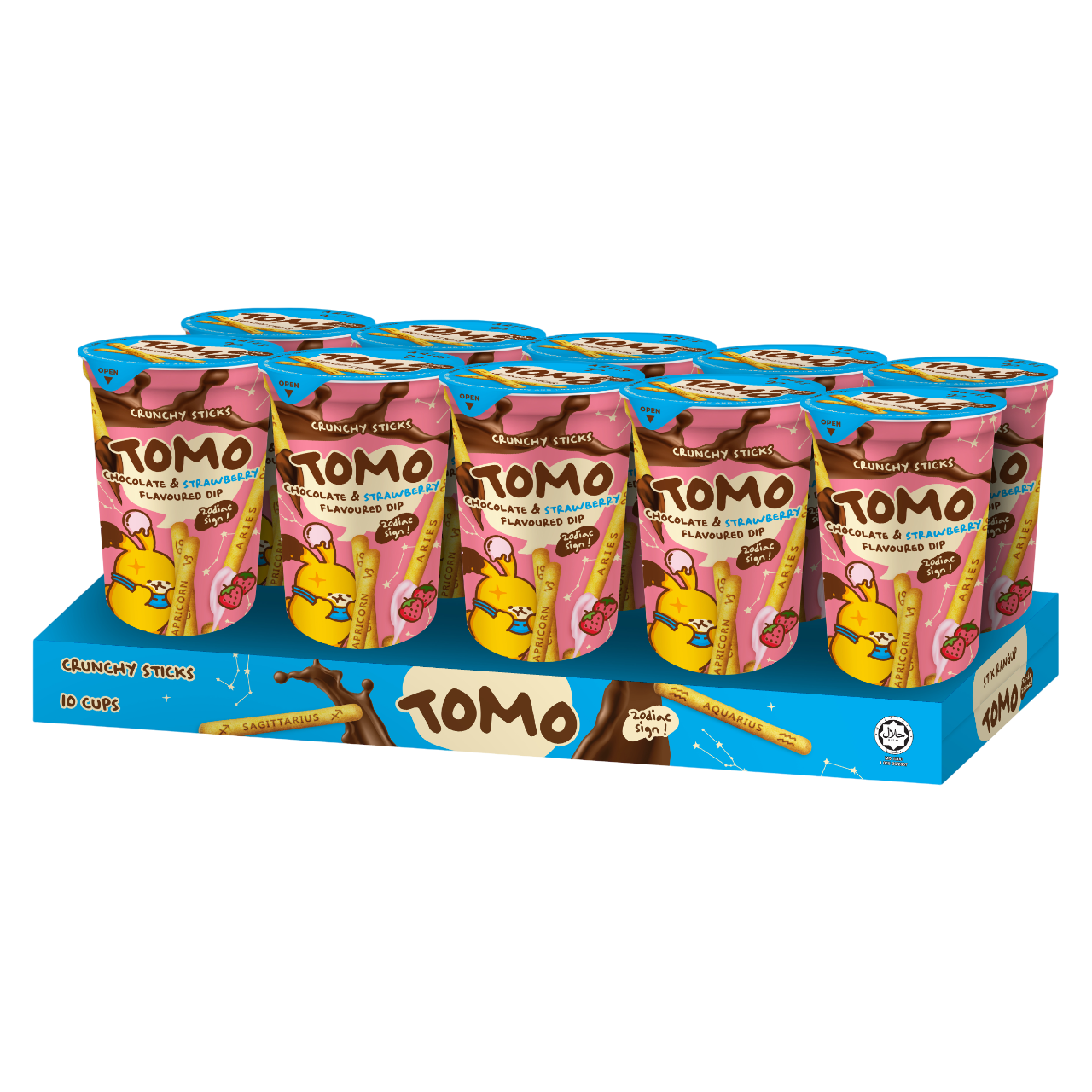TOMO C STICKS 40GX10 CUPS CHOC&STRAWBERRY