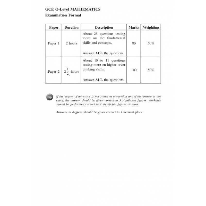 O Level Mathematics Tutor F.A.N. (Formulae and Notes) Book