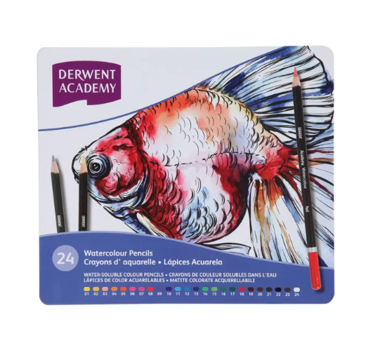 Derwent Academy Watercolour Pencils (24) Tin