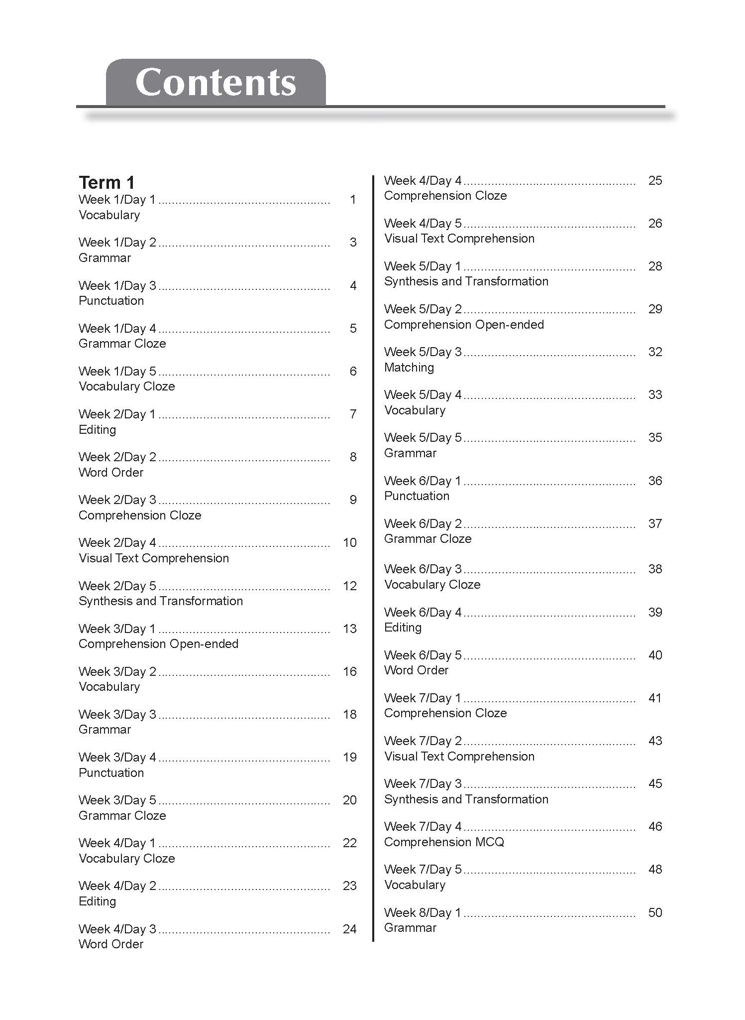 Primary 1 Daily Dose Of English 