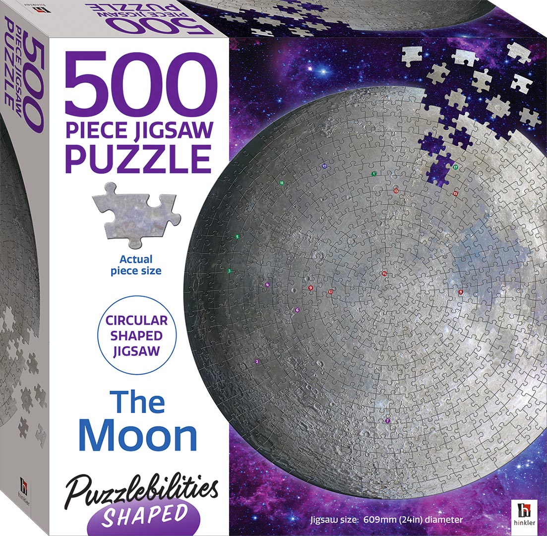 HINKLER PUZZLEBILITIES SHAPED 500 PIECE JIGSAW THE MOON