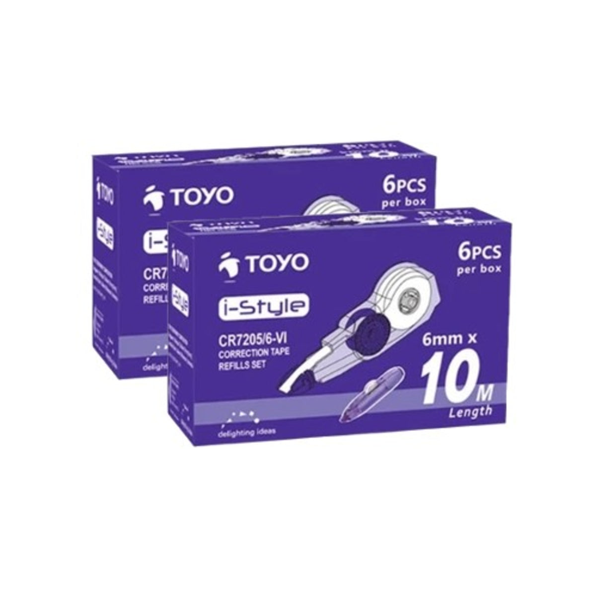 Toyo I-Style Correction Tape Refill 2 Box Set CR7205/6-VI