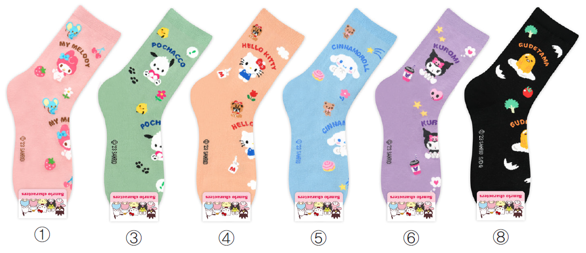 SANRIO PATTERN LONG SOCKS - 3 POCHACCO