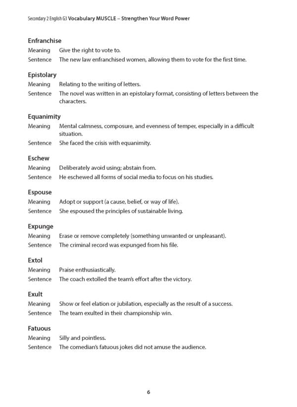 Secondary 2 English G3 Vocabulary MUSCLE Strengthen Your Word Power
