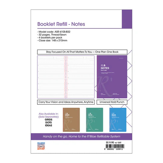 A5 Notes Booklet Refill For Refillable Ring Diary Planners