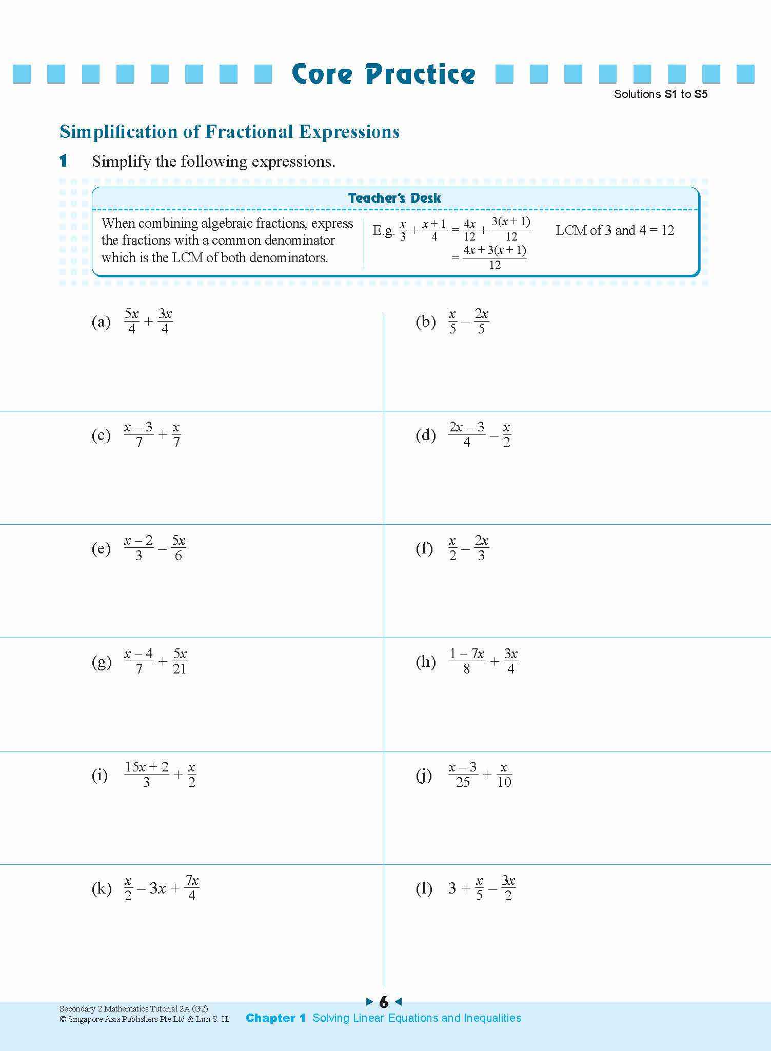 Secondary 2 Mathematics Tutorial 2A [G2] - 4th Edition