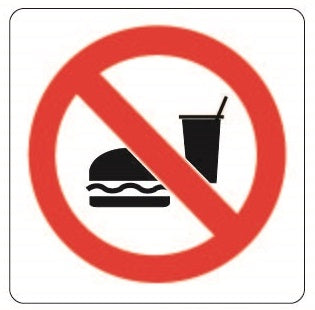 COSMO NO FOOD & DRINKS SIGN SA14-603W (150mm x 150mm)
