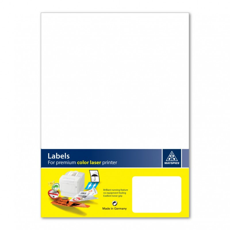 MAYSPIES LABEL 20MM RD WHITE GLOSSY 5'S