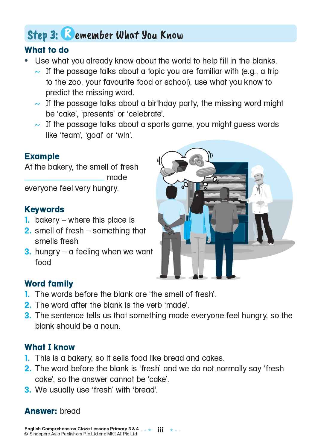 English Comprehension Cloze Lessons Primary 3 and 4
