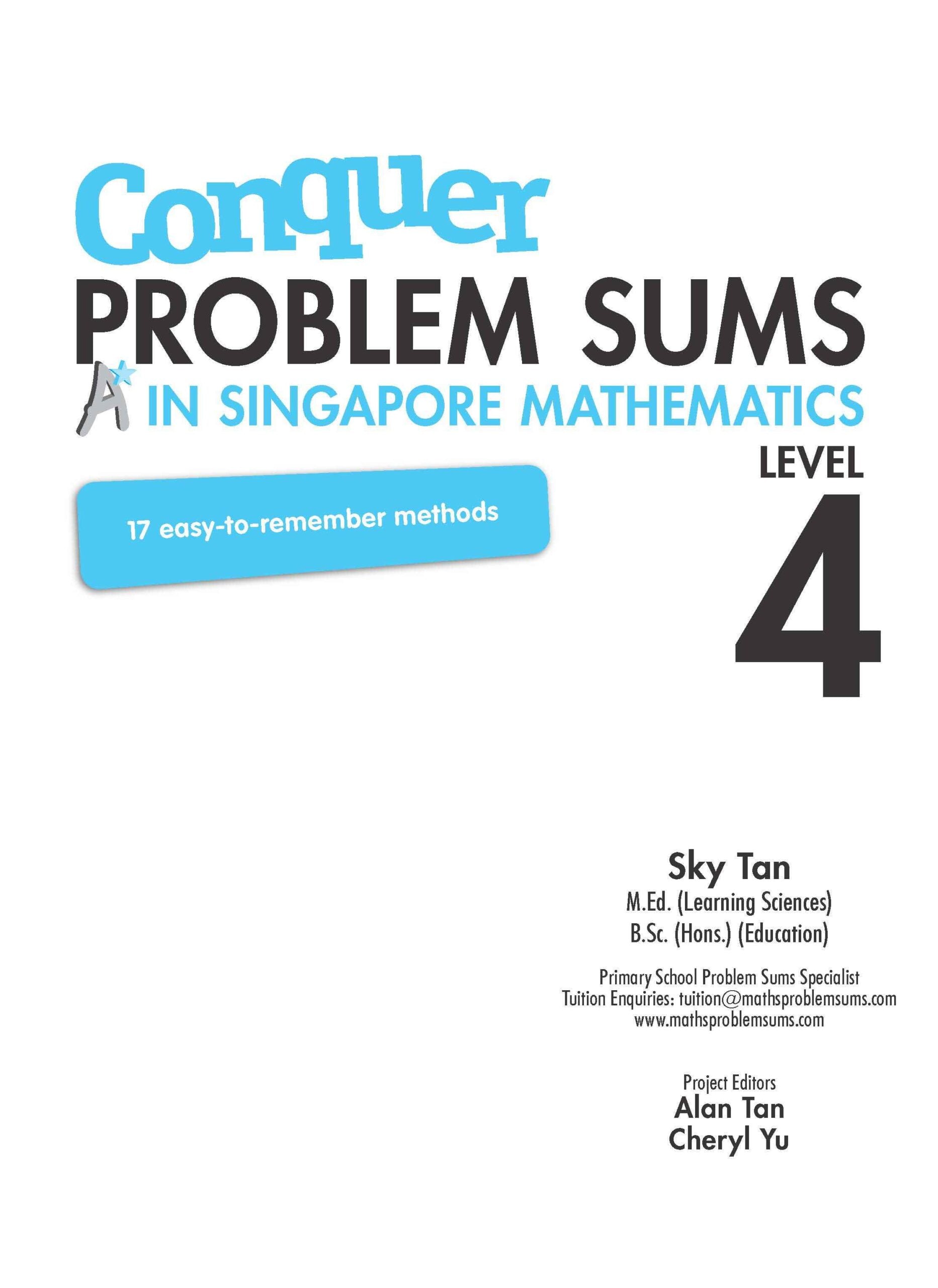 Conquer Problem Sums A* In Singapore Mathematics Level 4 – Popular Book ...