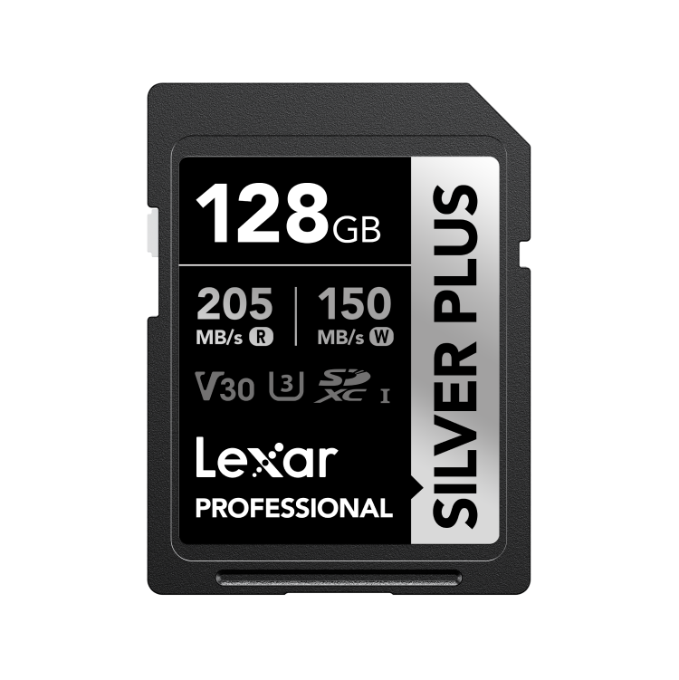 Lexar 128GB Silver Plus SDXC C10 R205/W150 Memory Card