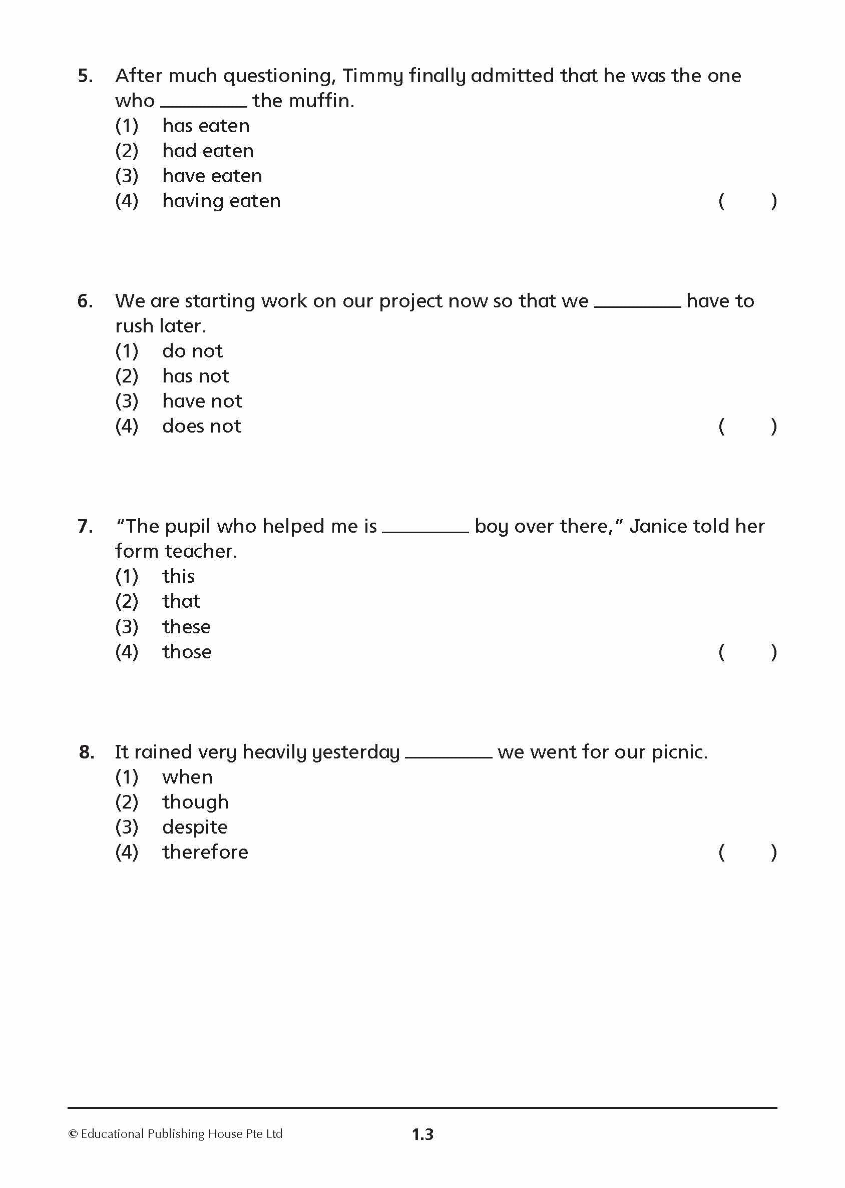 Primary 4 English Mid-Year Review Papers