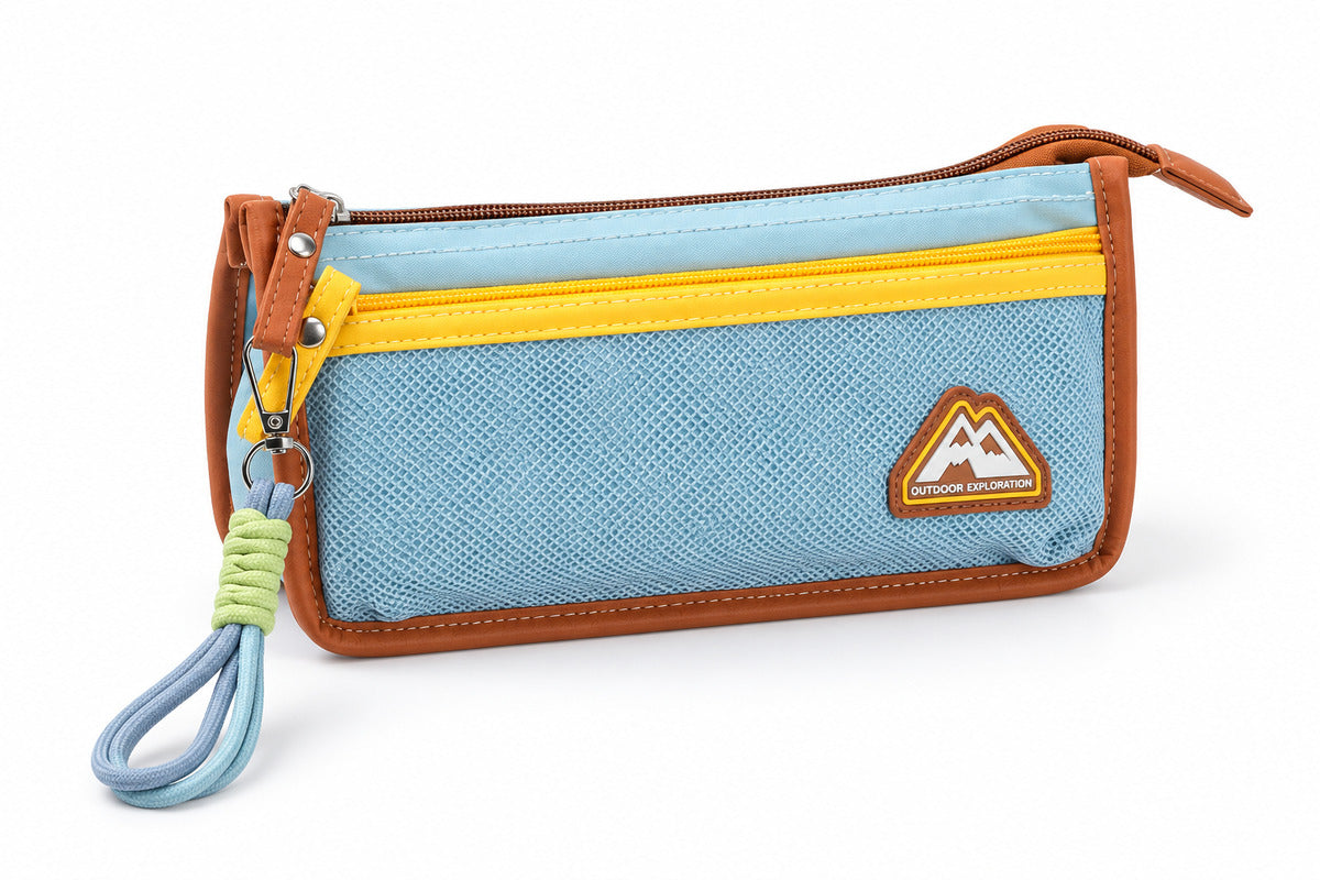 Large Capacity Pencil Bag with Wrist Strap – 4 Assorted Colour 
