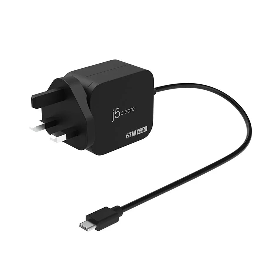  J5 Create 67W GAN PD USB C Mini Charger 1.8Meter JUP1565NF Travel Ready Compact Design Type C