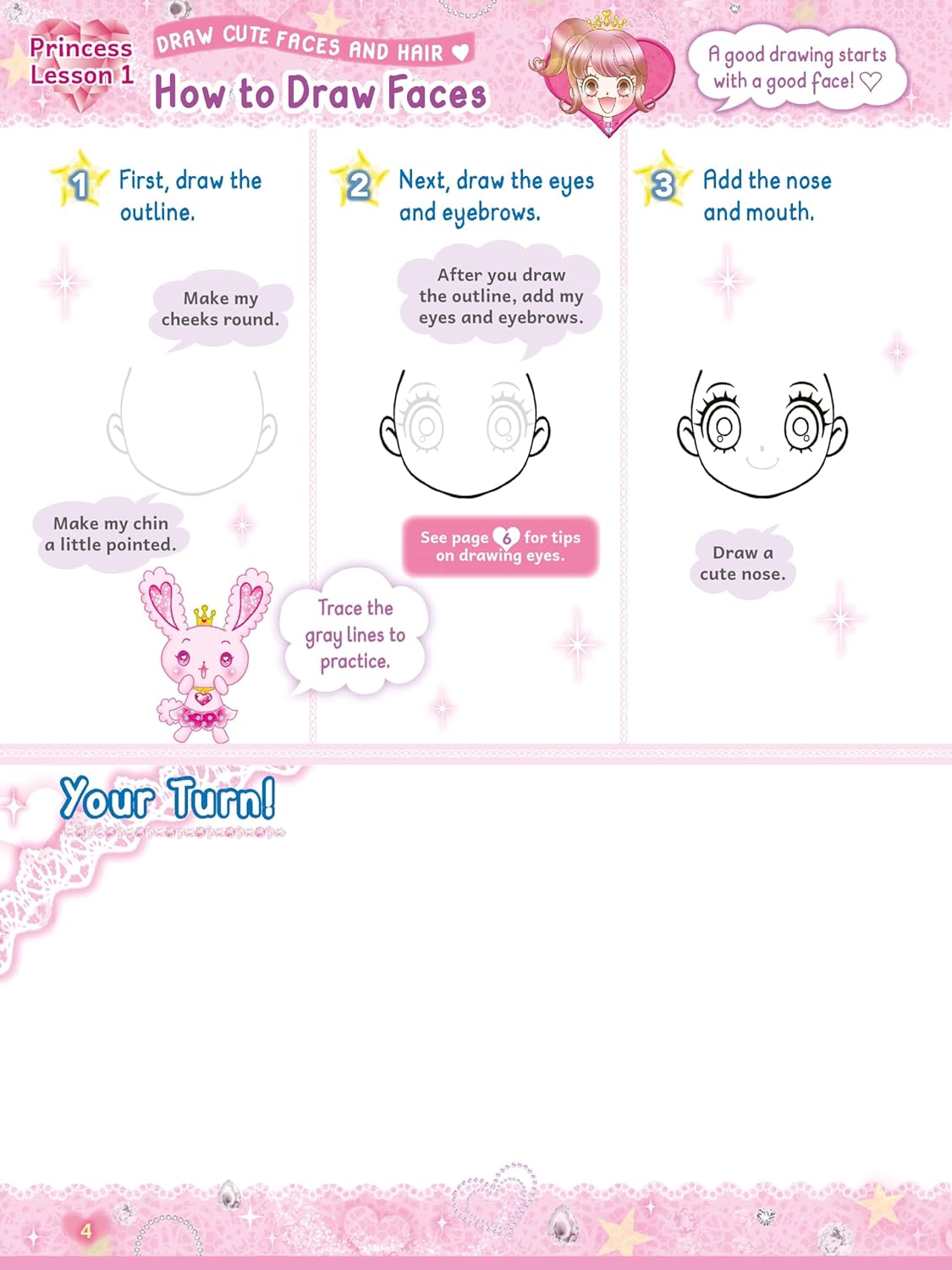 Kawaii Princess Drawing Book (Paperback – Sticker Book)