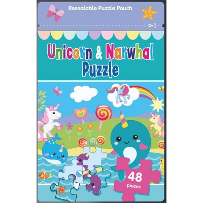 PUZZLE BAG UNICORN & NARWHAL 48 PCS