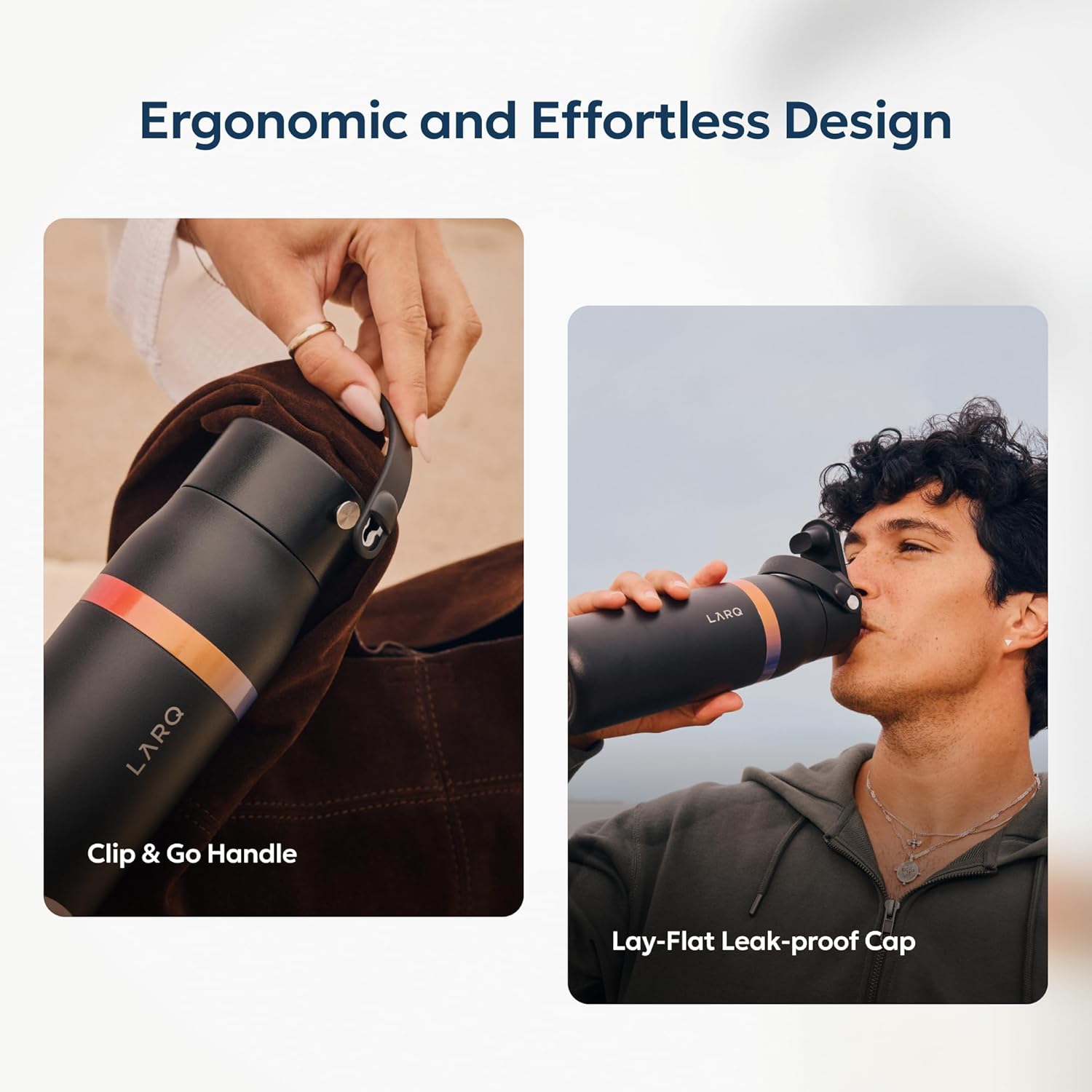 Bottle Larq Swig Top 680ml / 23oz - Granite White