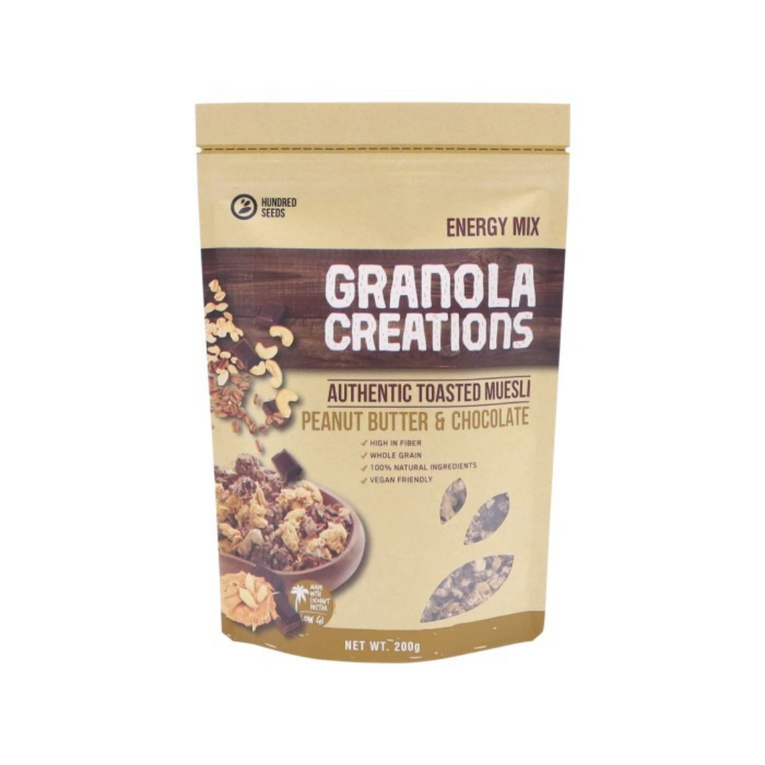 Hundred Seeds Granola Creation 200gms Energy Mix Peanut Butter Chocolate