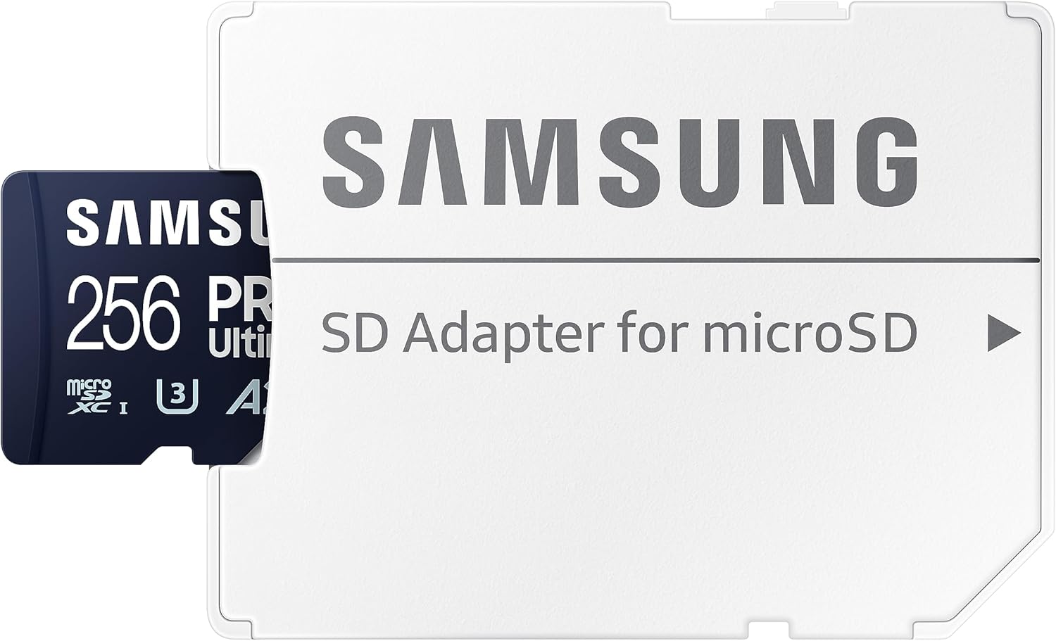 Samsung PRO Ultimate microSD Card + SD Adapter, 256 GB, for Smartphones, Drone and Action Cam, UHS-I U3, 200 MB/s Read, 130 MB/s Write, ‎ MB-MY256SA/WW