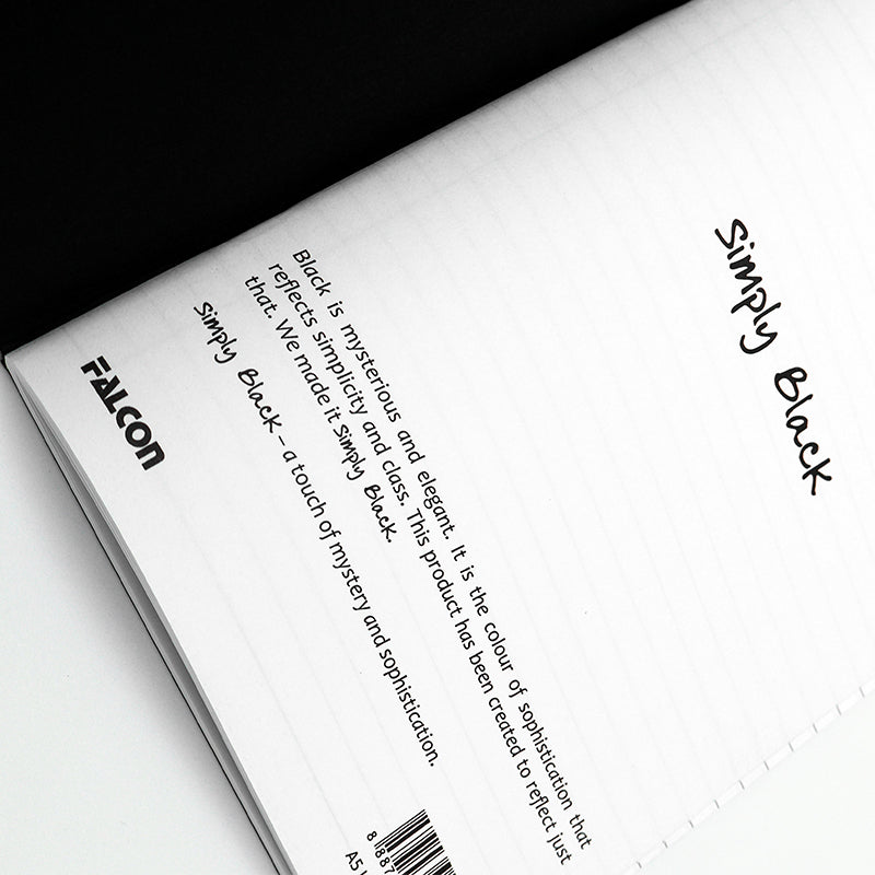 FALCON A5 SIMPLY BLACK BOOK  BLANK