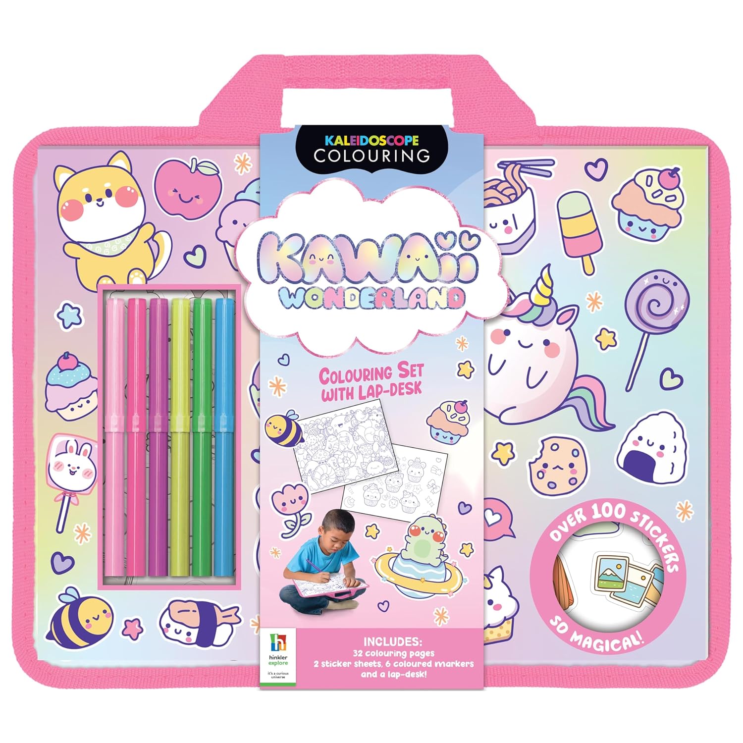 KAWAII COLOURING SET WITH LAP DESK