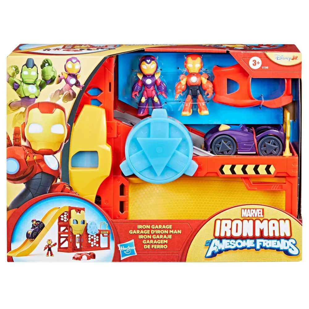 HASBRO MARVEL IRON MAN AND HIS AWESOME FRIENDS IRON GARAGE PLAYSET
