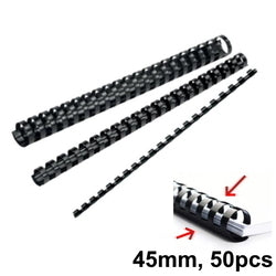 Gbc Binding Ring 45mm, Black 50 Pcs