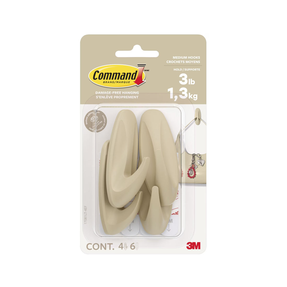 3m Cmd Med Dsgn Hook Latte 17081lt-4ef