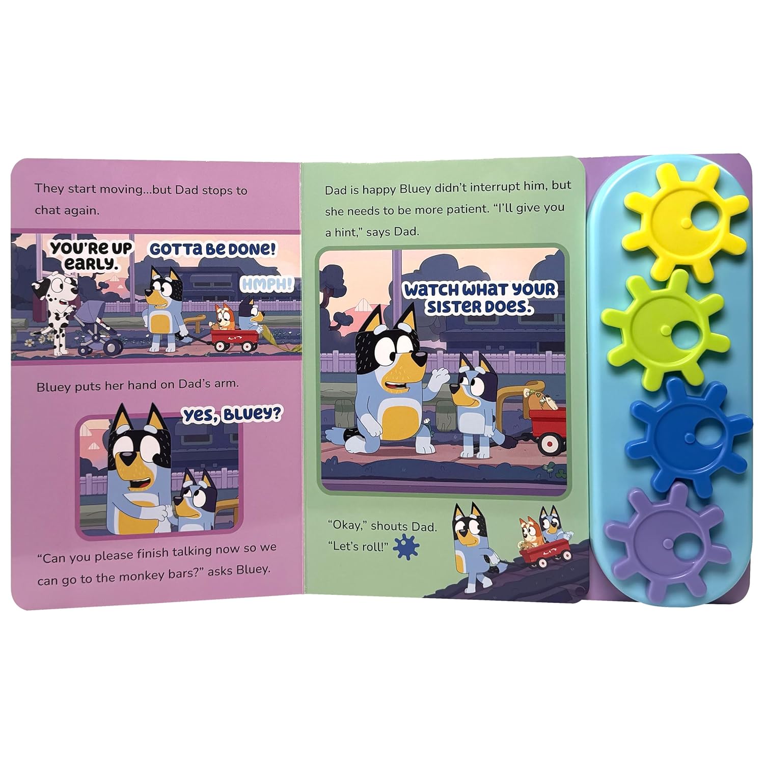 Bluey - Wagon Ride a Go-Go Gear Book - A STEAM Gear Sound Book - PI Kids (Board Book – Sound Book)