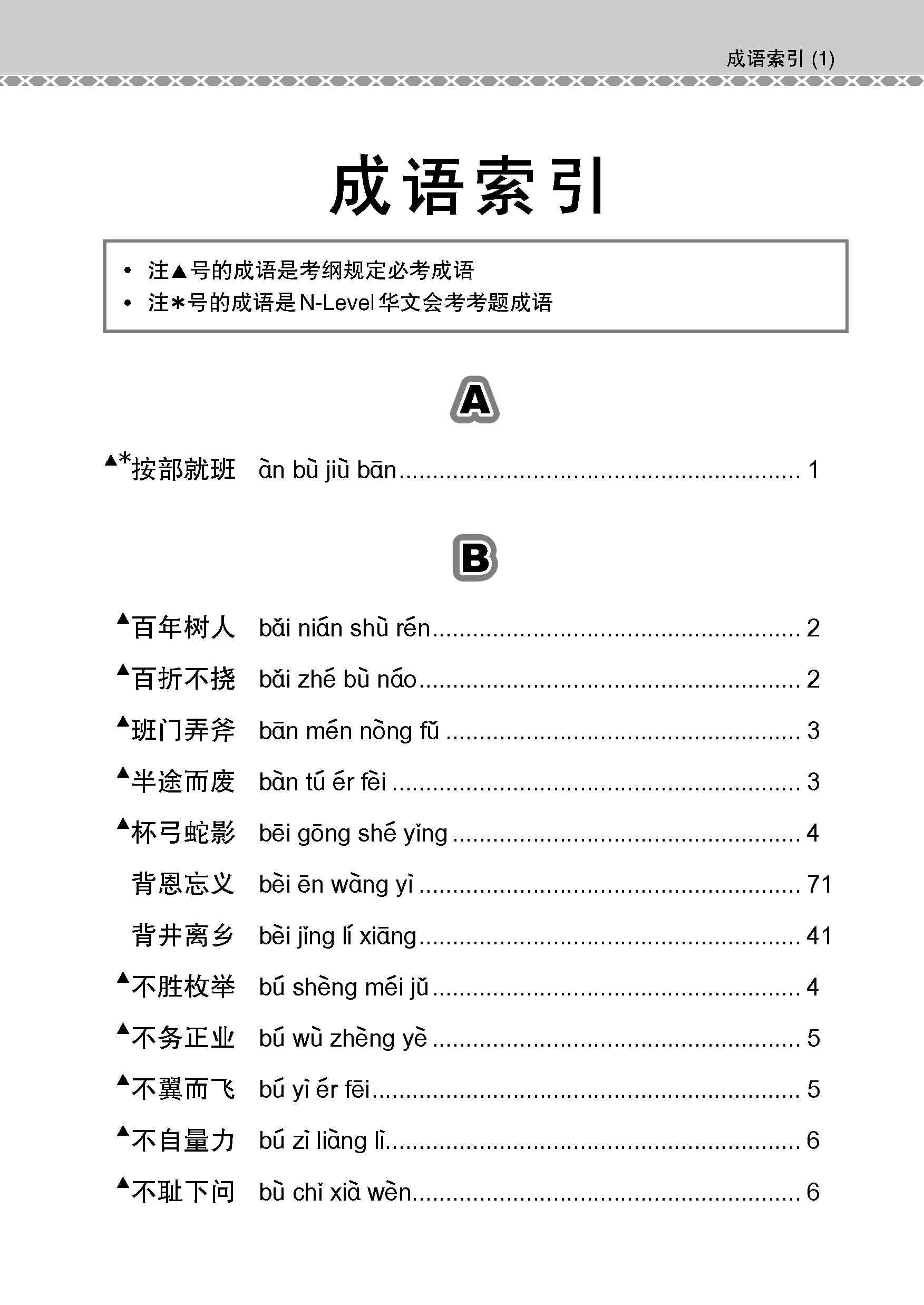 N-Level Chinese Examinable Idioms Guide Book / 会考加分手册 N-LEVEL华文必考成语
