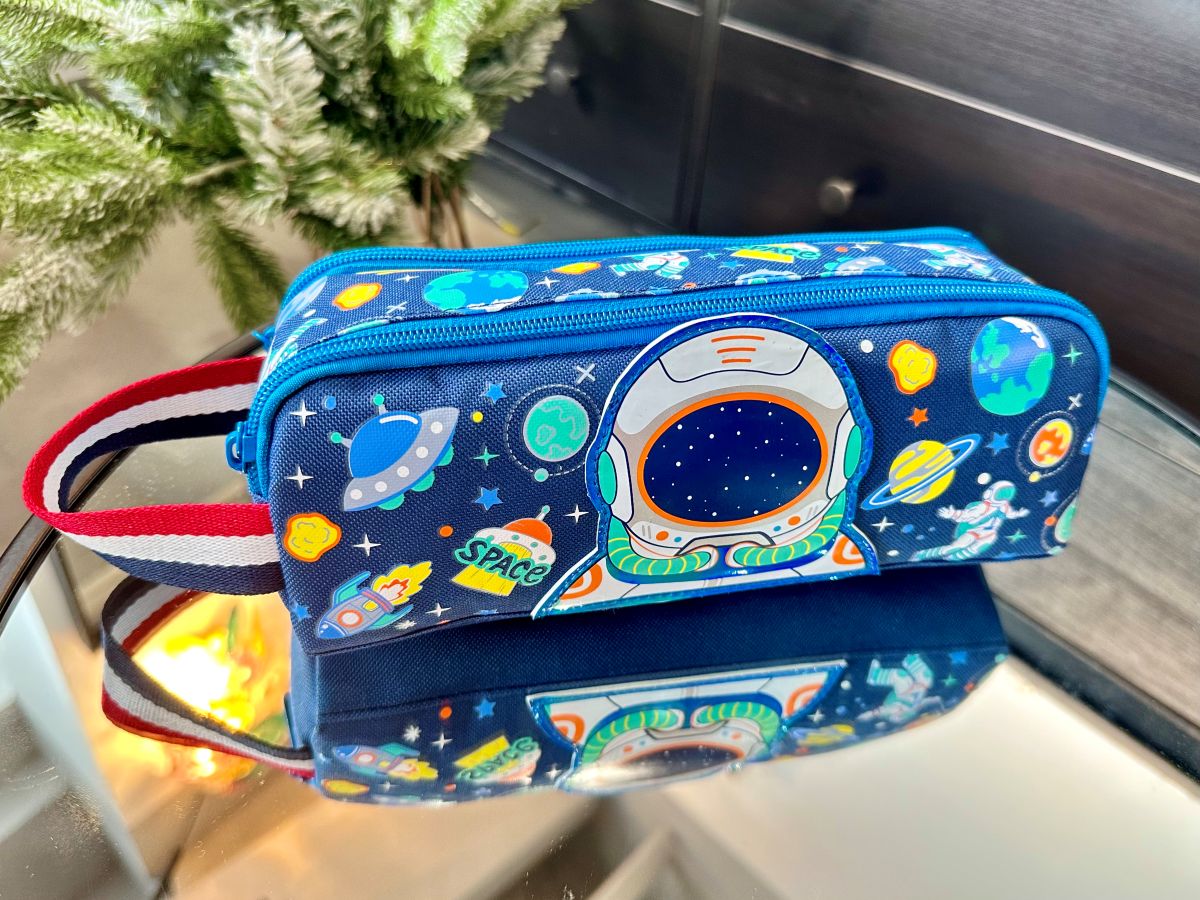 Printed Double Zip Pencil Case – 4 Assorted Designs