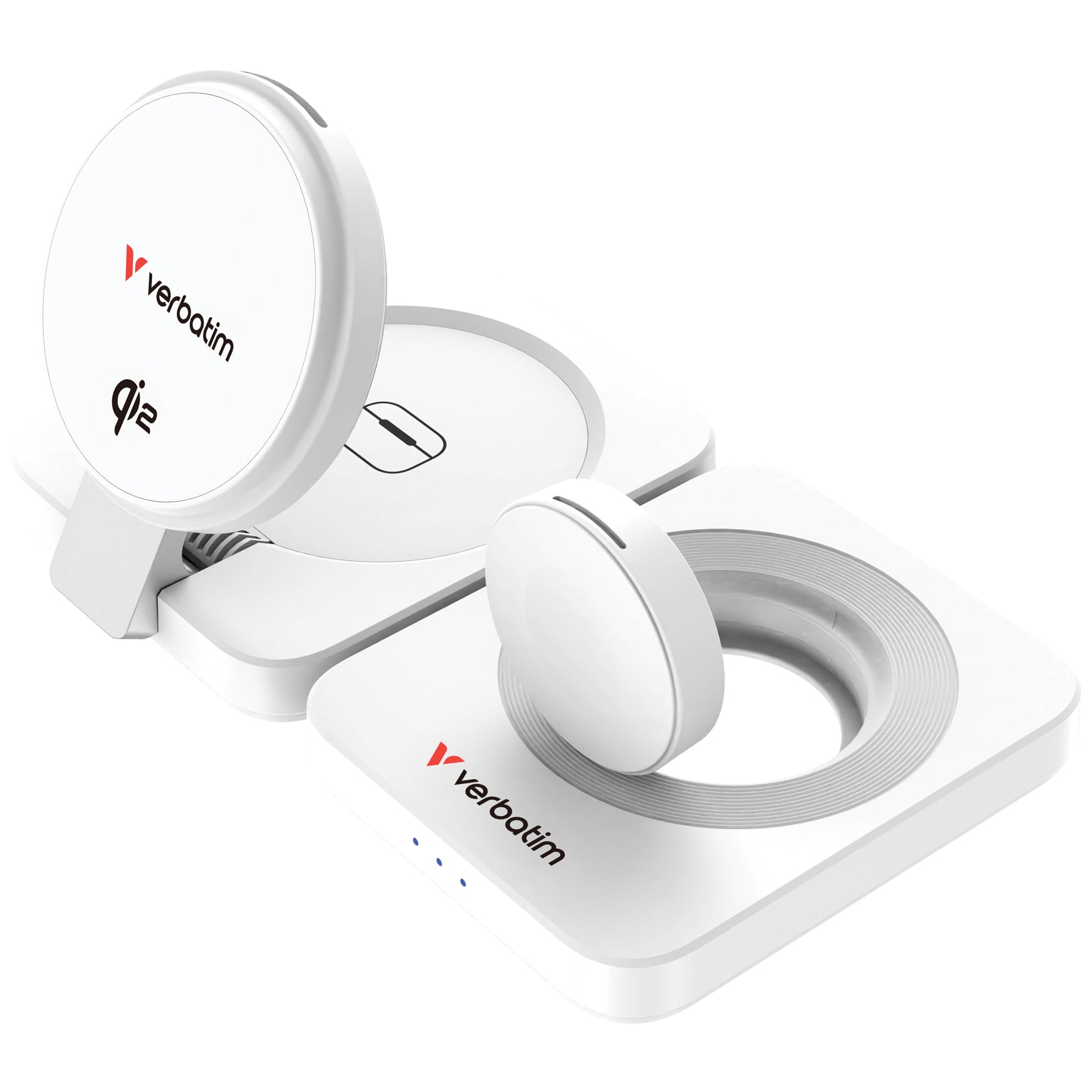 Verbatim 3-in-1 Qi2 Wireless Charger (WCDQi201) - White