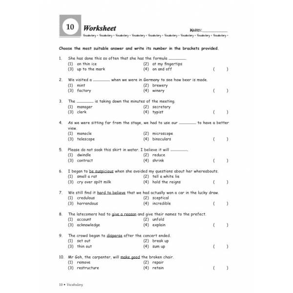 Primary 5 Grammar & Vocabulary