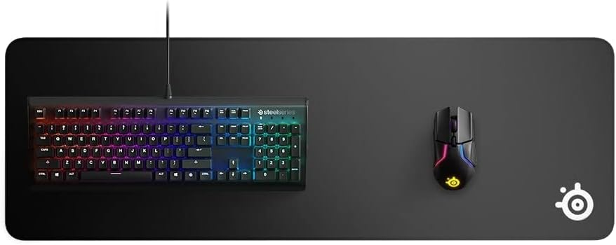 SteelSeries 63824 Gaming Mouse Pad, Large, Stitching, Non-Slip Rubber Base, 35.4 x 11.8 x 0.08 inches (90 x 30 x 0.2 cm), QcK Edge XL