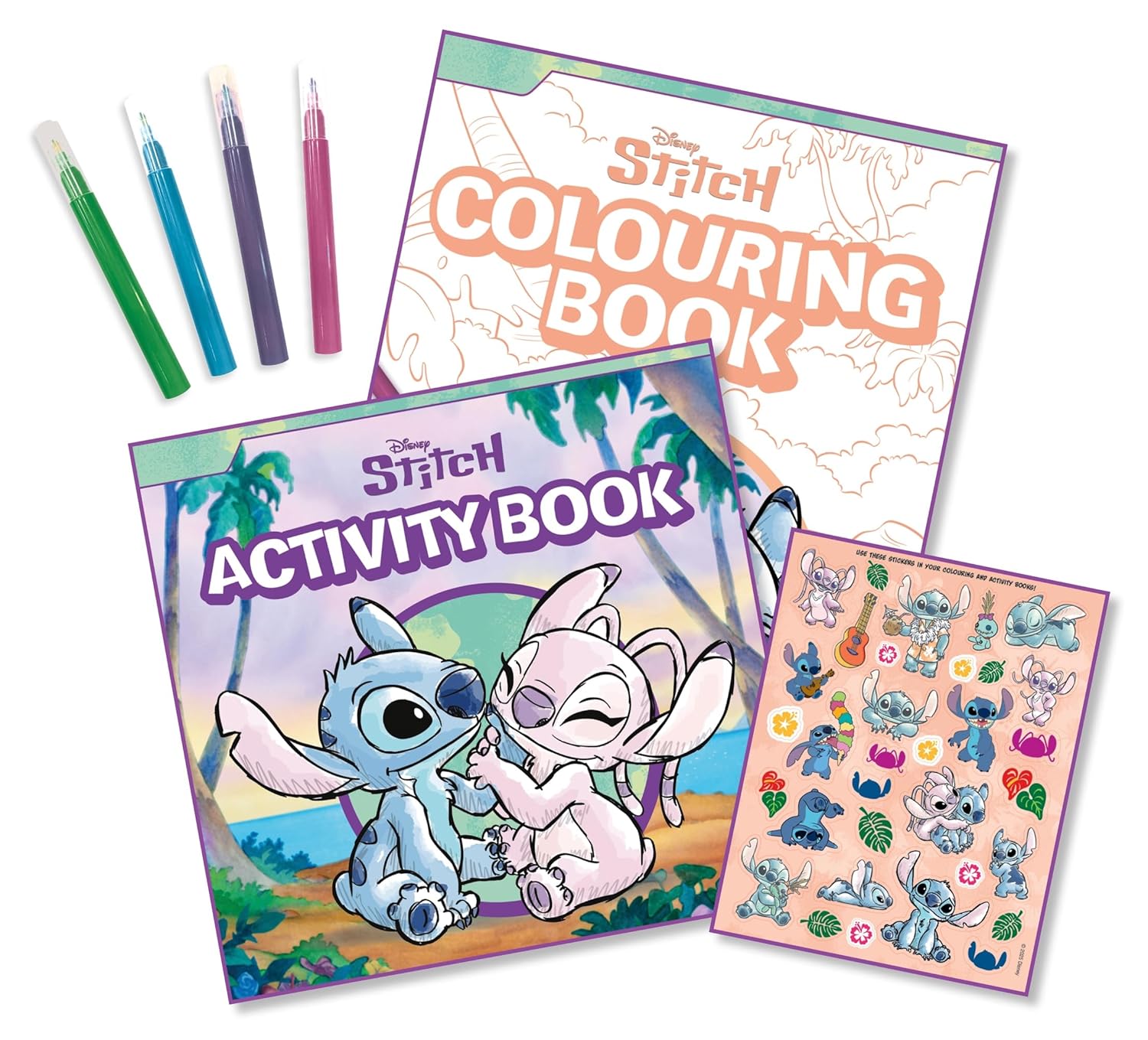 Disney Stitch: 2-In-1 Activity Pack (Colouring Book, Activity Book, 4 Colouring Pens And Stickers) – Paperback