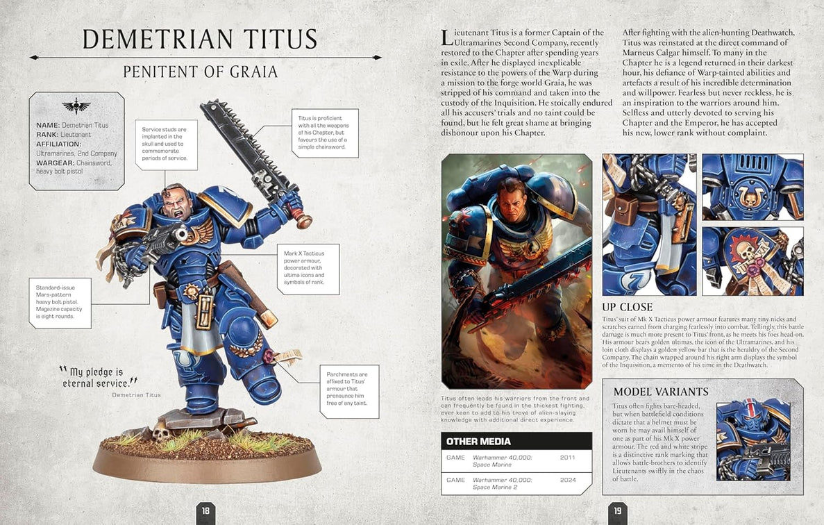 Warhammer 40,000 Character Encyclopedia: The Instant Sunday Times Bestseller! Includes Lieutenant Titus Miniature (Hardcover)