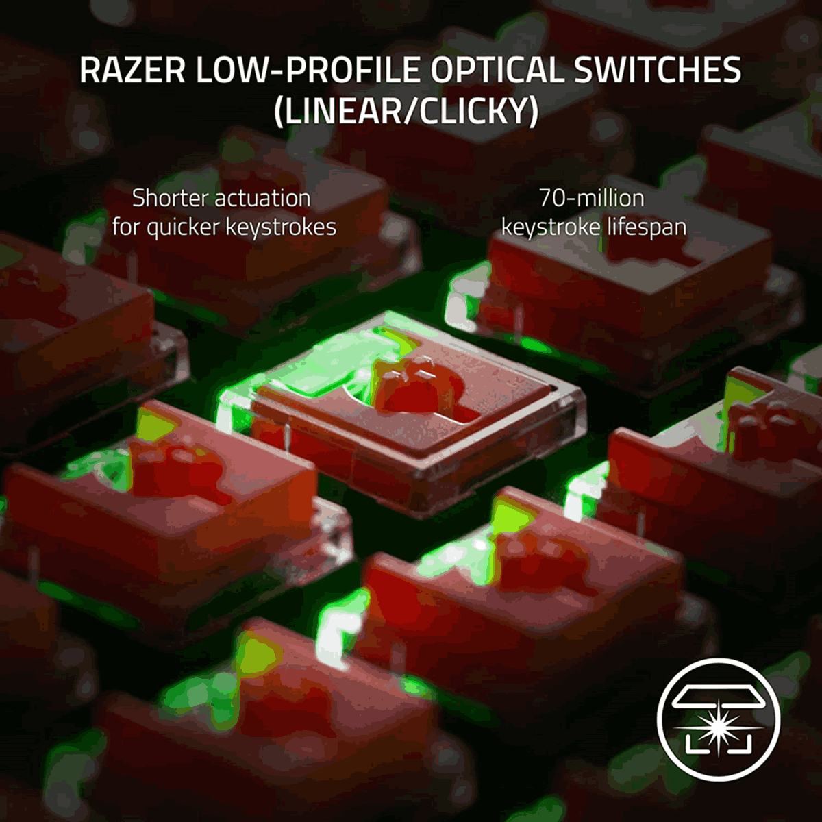 Razer DeathStalker V2 Low Profile Optical Gaming Keyboard (Linear Red Switch)