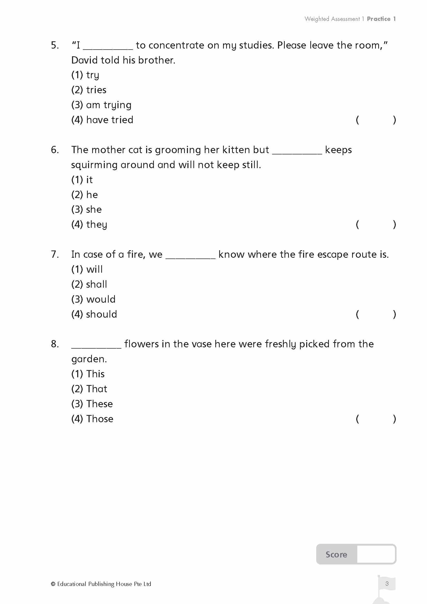 Primary 3 English Top The Class Term/Semestral Papers QR