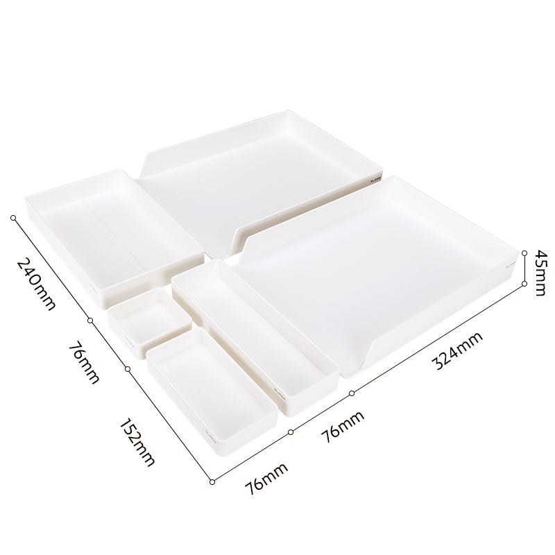 NUSIGN DESK ORGANIZER 6'S SET WHITE ENS001