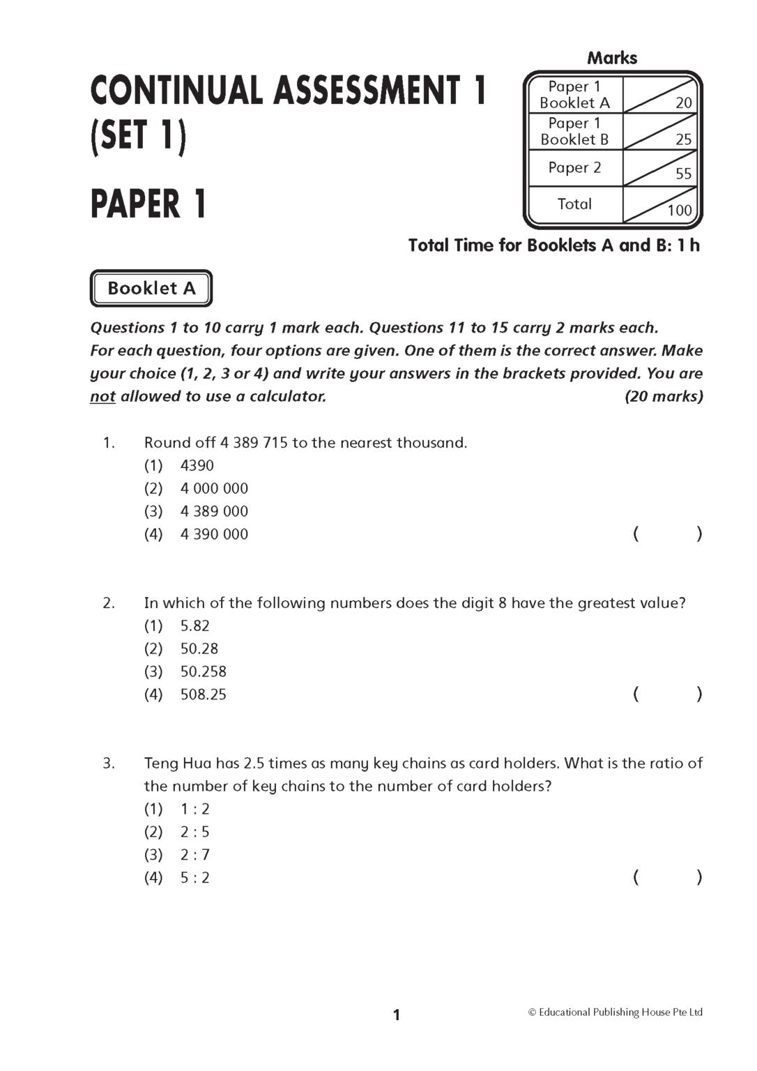 Primary 6 New Ca And Sa Maths Papers