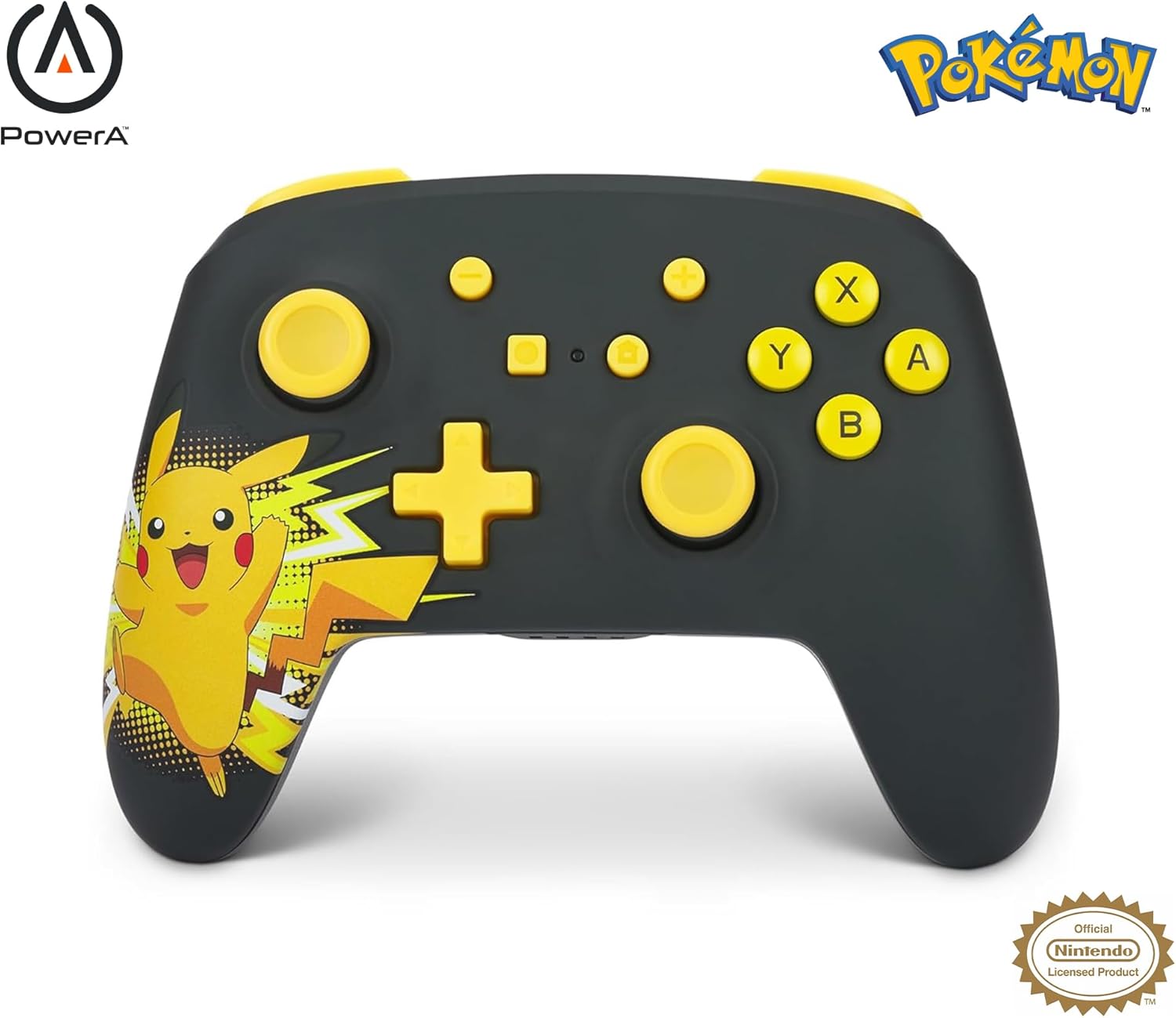 PowerA Wireless Controller for Nintendo Switch, Nintendo Switch OLED - Pikachu Ecstatic (Officially Licensed)