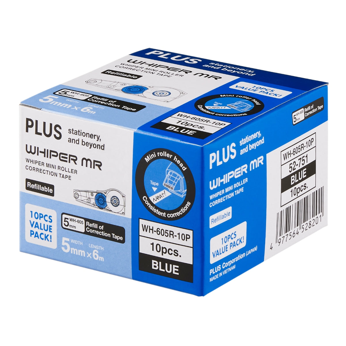 Plus Whiper MR Correction Tape Refills Set (Blue)