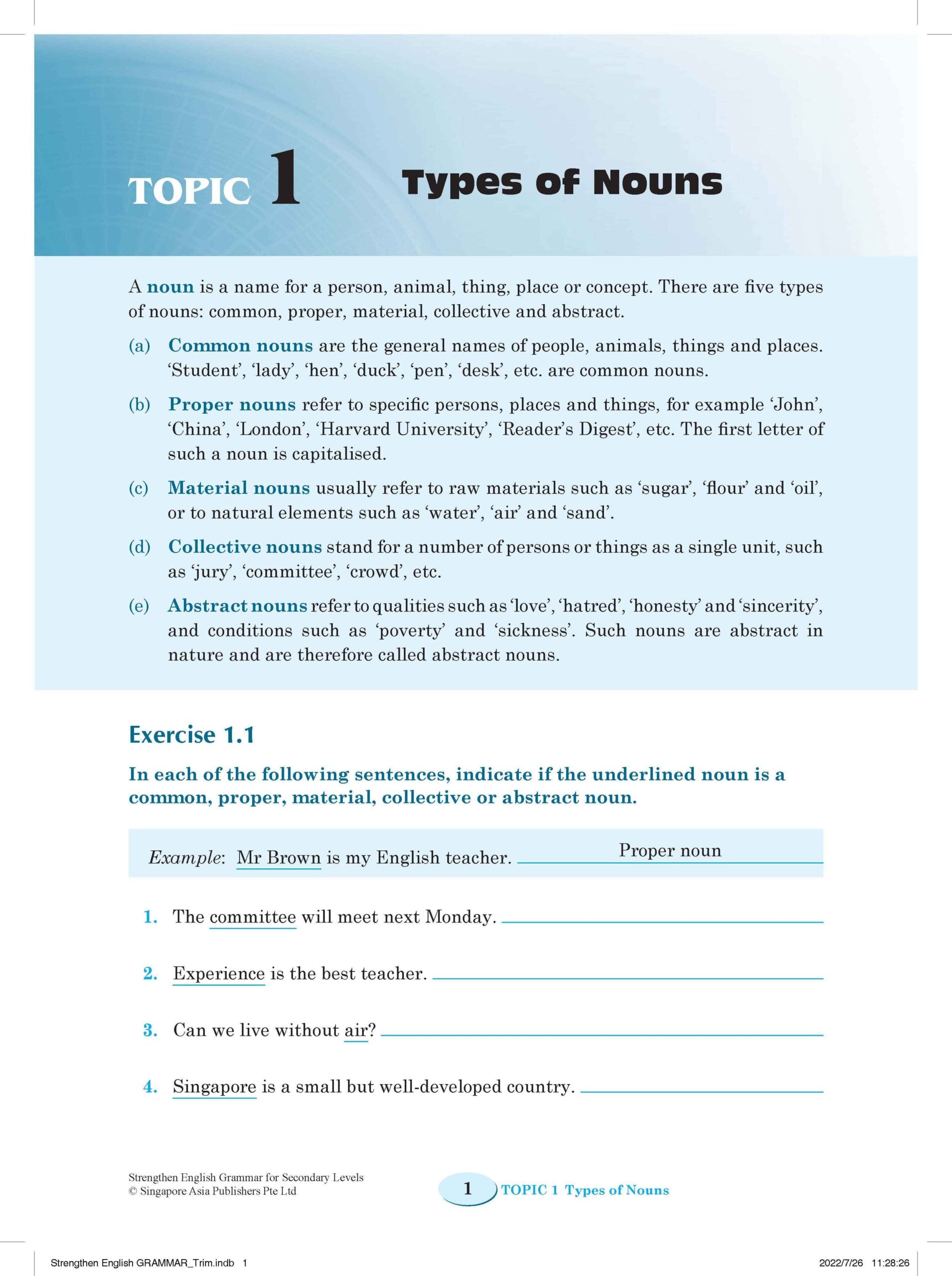 Strengthen English Grammar For Secondary Levels