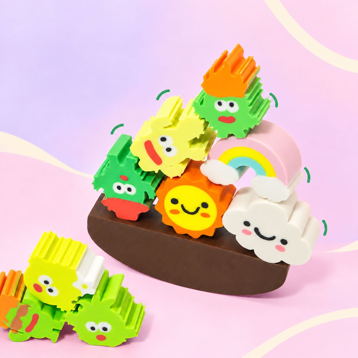  Cute Cactus Eraser Set – 10pcs Set 