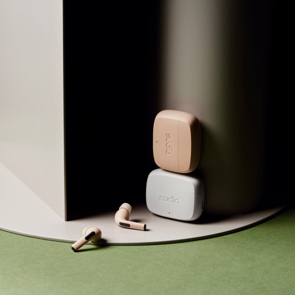 Sudio N2 Pro True Wireless Bluetooth in-Ear Earbuds with ANC - Multipoint Connection, IPX4 Water Resistant, USB-C and Wireless Charging, Microphone, 30h Play Time with Charging Case (Sand)