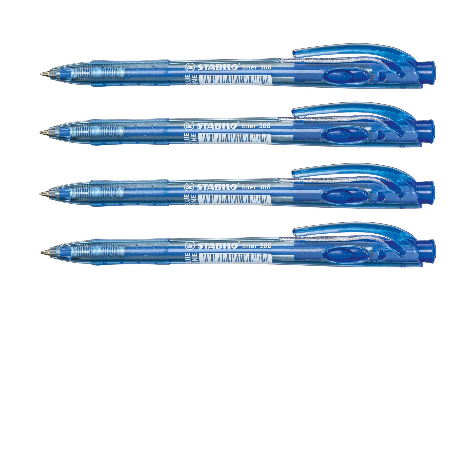 STABILO 308 Retractable Ballpoint Pen VALUE PACK - 4 PCS