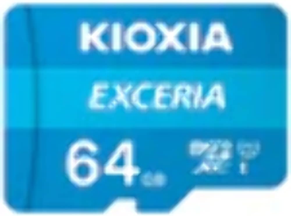 Kioxia LMEX1L064GG2 Exceria microSD Card with Adapter, Class 10, U1 UHS Speed Class, 100MB/s Read Speed, 64GB